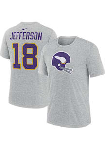 Justin Jefferson Minnesota Vikings Grey Alt Short Sleeve Player T Shirt