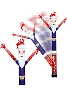 Washington Huskies Black Outdoor Inflatable Santa team color and team logo