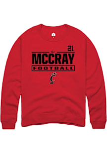 CJ McCray Cincinnati Bearcats Mens Red Football NIL Stacked Box Player Crew