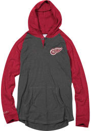 Mitchell and Ness Detroit Red Wings Mens Charcoal Home stretch Fashion Hood