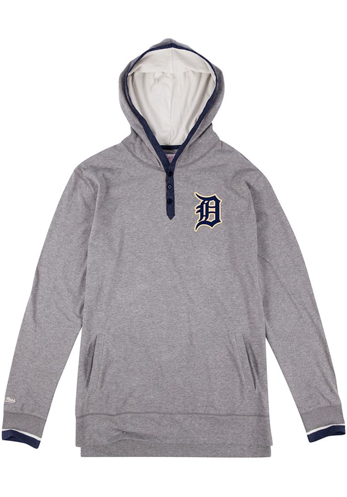 Mitchell and Ness Detroit Tigers Grey Seal The Win Long Sleeve Fashion T Shirt