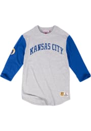 Mitchell and Ness Kansas City Royals Grey Scoring Position Long Sleeve Fashion T Shirt