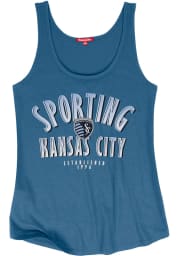 Mitchell and Ness Sporting Kansas City Womens Blue Seal The Win Tank Top