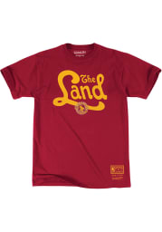 Mitchell and Ness Cleveland Cavaliers Red Our Land Short Sleeve Fashion T Shirt