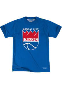 Mitchell and Ness Kansas City Kings Blue Traditional Short Sleeve Fashion T Shirt