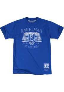 Mitchell and Ness Kansas City Royals Blue Kauffman Stadium Short Sleeve Fashion T Shirt