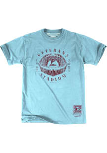 Mitchell and Ness Philadelphia Phillies Light Blue Veterans Stadium Short Sleeve Fashion T Shirt