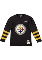 Mitchell and Ness Pittsburgh Steelers Black Team Inspired Long Sleeve Fashion T Shirt
