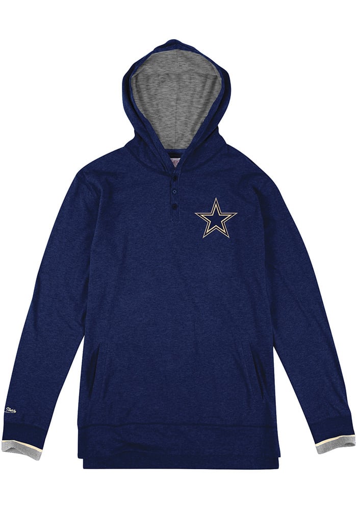 Mitchell and Ness Dallas Cowboys Mens Navy Blue Seal the Win Fashion Hood