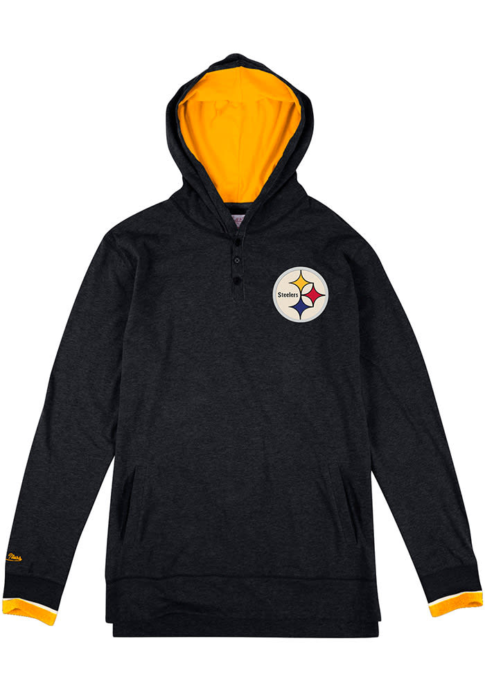 Mitchell and Ness Pittsburgh Steelers Mens Black Seal the Win Fashion Hood