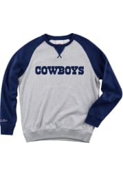 Mitchell and Ness Dallas Cowboys Mens Grey Turf Fleece Long Sleeve Fashion Sweatshirt
