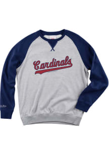 Mitchell and Ness St Louis Cardinals Mens Grey Turf Fleece Long Sleeve Fashion Sweatshirt