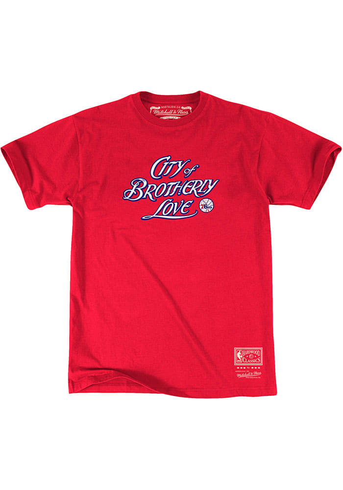 47 Men's Philadelphia 76ers Blue Brotherly Love T-Shirt, Large