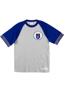 Mitchell and Ness Kansas City Royals Grey Team Captain Short Sleeve Fashion T Shirt