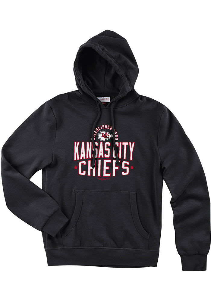 Mitchell and Ness Kansas City Chiefs Mens Black Lock Long Sleeve Hoodie