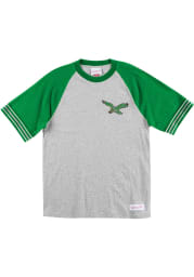 Mitchell and Ness Philadelphia Eagles Grey Team Captain Short Sleeve Fashion T Shirt