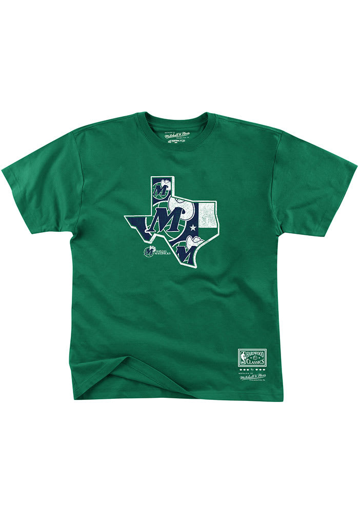 Mitchell and Ness Dallas Mavericks Kelly Green Texas Short Sleeve Fashion T Shirt