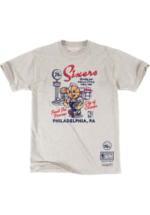 Mitchell and Ness Philadelphia 76ers White Philly Style Short Sleeve Fashion T Shirt