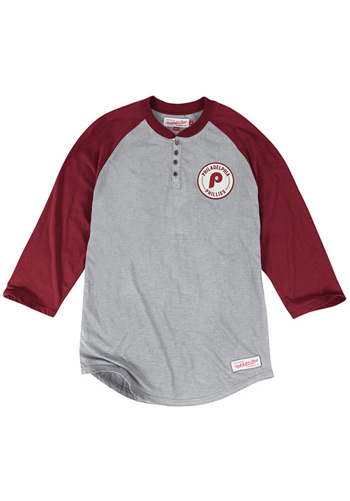 Mitchell and Ness Philadelphia Phillies Grey Unbeaten Long Sleeve Fashion T Shirt
