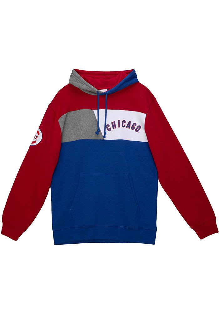 Mitchell and Ness Chicago Cubs Mens Blue Color Blocked Hood Fashion Hood