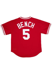 Johnny Bench Cincinnati Reds Mitchell and Ness 1983 Authentic Batting Practice Cooperstown Jerse..