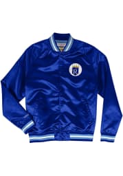 Mitchell and Ness Kansas City Royals Mens Blue Satin Jacket Light Weight Jacket