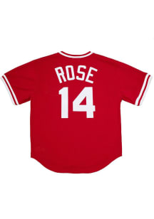 Pete Rose Cincinnati Reds Mitchell and Ness 1980 Authentic Batting Practice Cooperstown Jersey -..