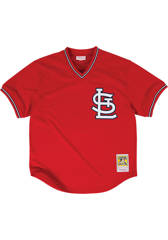 Ozzie Smith St Louis Cardinals Mitchell and Ness 1996 Authentic Batting Practice Cooperstown Jersey - Red