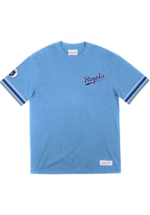 Mitchell and Ness Kansas City Royals Light Blue Final Seconds Short Sleeve Fashion T Shirt
