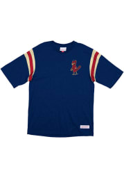 Mitchell and Ness St Louis Cardinals Navy Blue Extra Innings Short Sleeve Fashion T Shirt