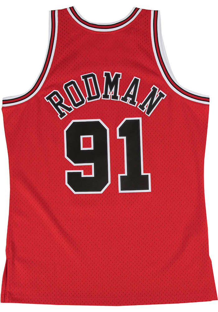 Mitchell & Ness Swingman Chicago Bulls Road 1997-98 Dennis Rodman Jersey, Red