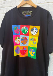 Mitchell and Ness Sporting Kansas City Black KC Wiz Pop Art Primary Short Sleeve Fashion T Shirt
