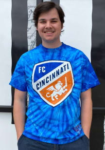 Mitchell and Ness FC Cincinnati Blue Vintage Logo Short Sleeve Fashion T Shirt