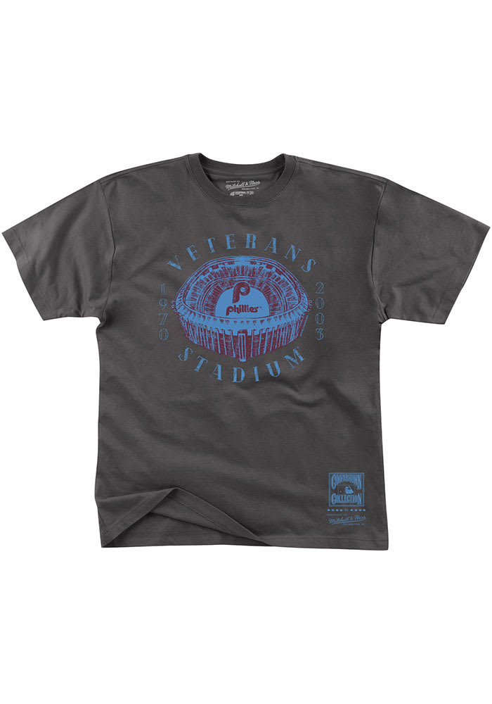 Mitchell and Ness Philadelphia Phillies Charcoal STADIUM SERIES 2.0 Short Sleeve Fashion T Shirt