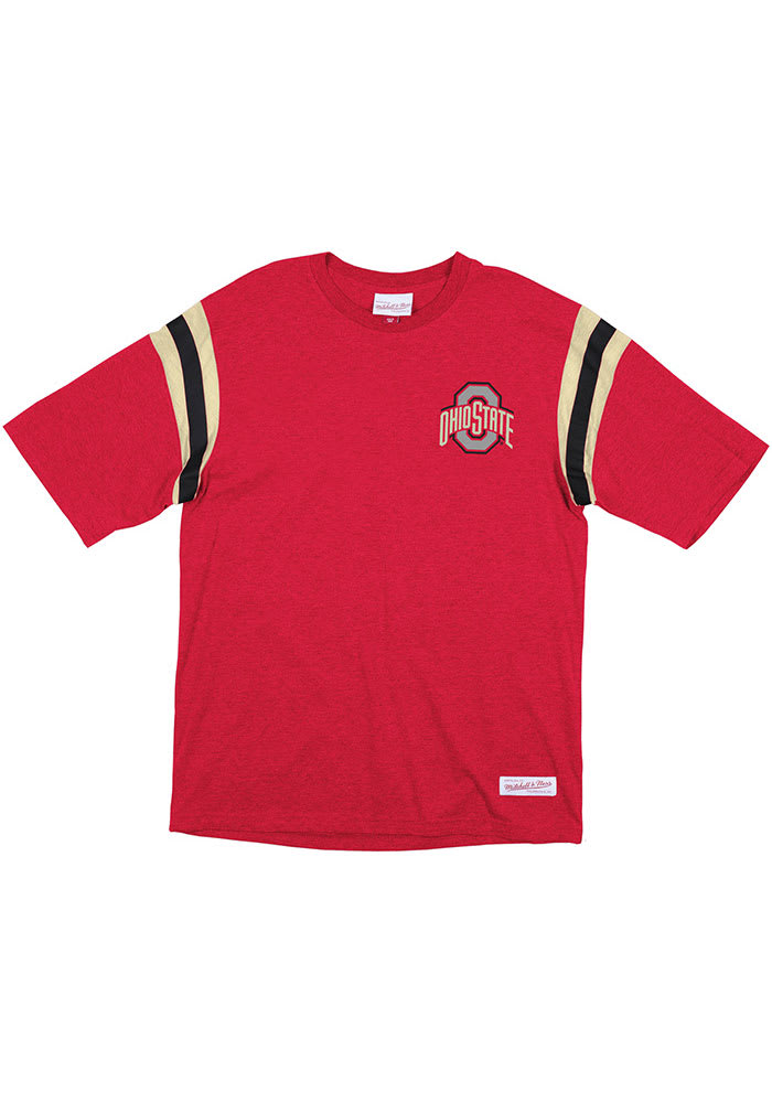 Mitchell and Ness Ohio State Buckeyes Red Extra Innings Short Sleeve Fashion T Shirt