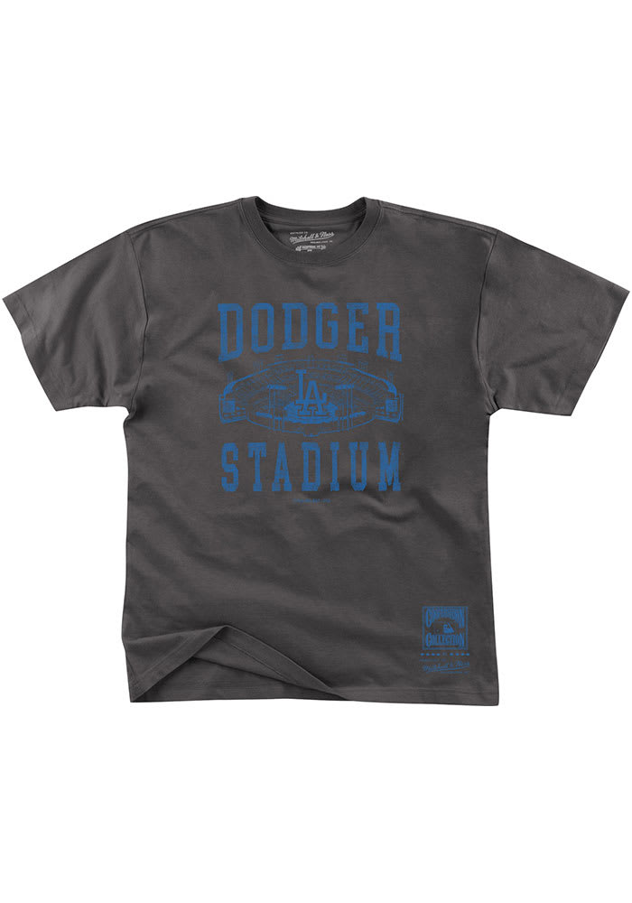Mitchell and Ness Los Angeles Dodgers Charcoal STADIUM SERIES 2.0 Short Sleeve Fashion T Shirt
