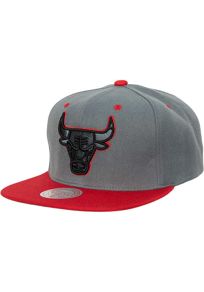 Mitchell and Ness Chicago Bulls Grey Reload Mens Snapback Hat