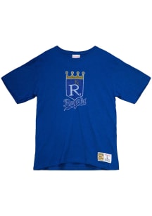Mitchell and Ness Kansas City Royals Blue LEGENDARY SLUB Short Sleeve Fashion T Shirt
