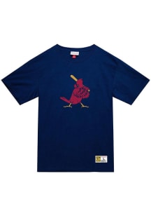 Mitchell and Ness St Louis Cardinals Navy Blue LEGENDARY SLUB Short Sleeve Fashion T Shirt