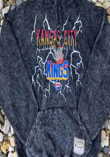Mitchell and Ness Kansas City Kings Mens Black Vintage Lightning Fashion Hood