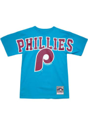 Mitchell and Ness Philadelphia Phillies Womens Light Blue Unisex Short Sleeve T-Shirt