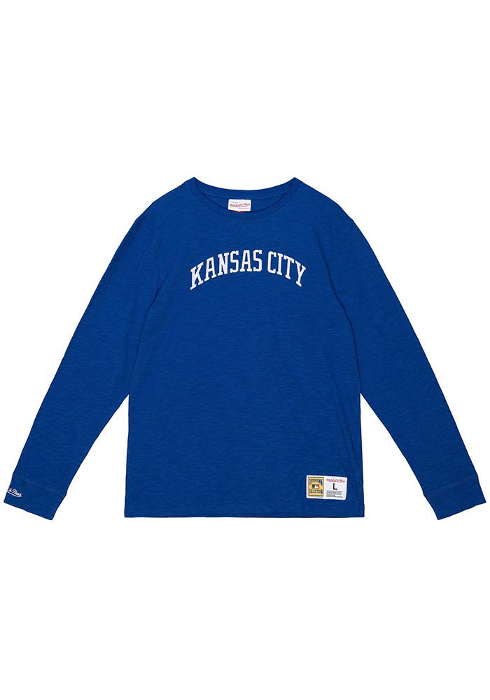 Mitchell and Ness Kansas City Royals Blue Legendary Slub Long Sleeve Fashion T Shirt
