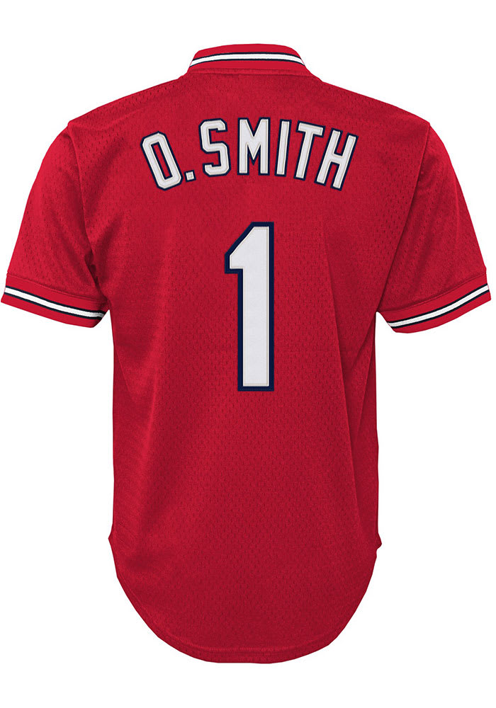 Ozzie Smith Mitchell and Ness St Louis Cardinals Youth Red Batting Practice Jersey