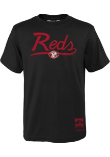 Mitchell and Ness Cincinnati Reds Youth Black Tailgate Short Sleeve T-Shirt