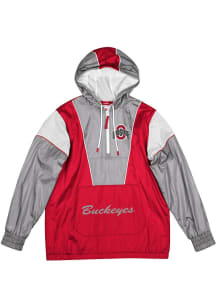 Mens Ohio State Buckeyes Grey Mitchell and Ness Highlight Reel Windbreaker Light Weight Jacket