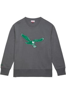 Mitchell and Ness Philadelphia Eagles Mens Grey Snow Washed Long Sleeve Fashion Sweatshirt