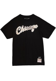 Mitchell and Ness Chicago Bulls Black Camo Reflective Short Sleeve Fashion T Shirt