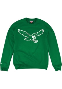 Mitchell and Ness Philadelphia Eagles Mens Kelly Green Retro Bird Long Sleeve Crew Sweatshirt