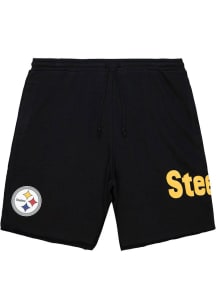 Mitchell and Ness Pittsburgh Steelers Mens Black GAME DAY Shorts