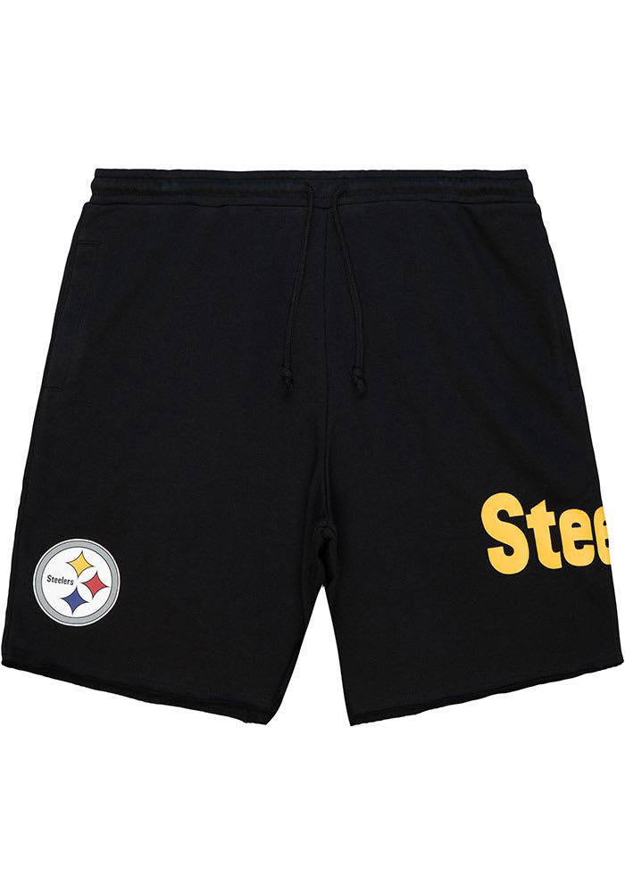 Mitchell and Ness Pittsburgh Steelers Mens Black GAME DAY Shorts